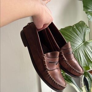 Roots Brown Leather Penny Loafers